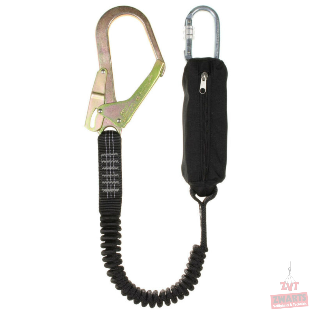 Delta 1 Stahl: Elastische Sicherheitsleine 2 Meter