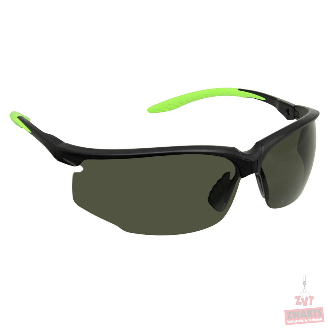 Schutzbrille Modell Osprey, schwarzer Rahmen, getönte Gläser