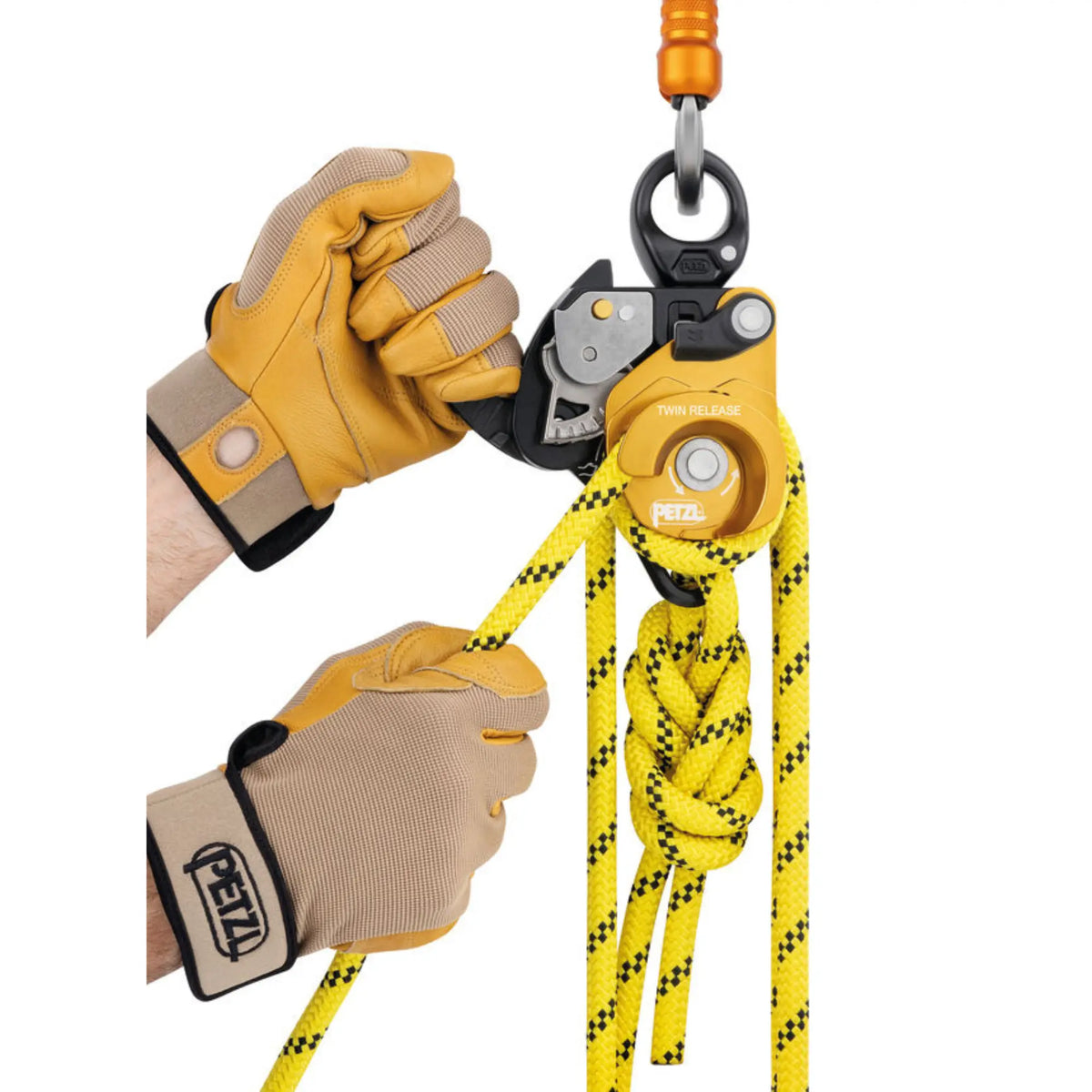 Petzl Umlenkrolle TWIN RELEASE Doppelseilrolle mit Abseilfunktion