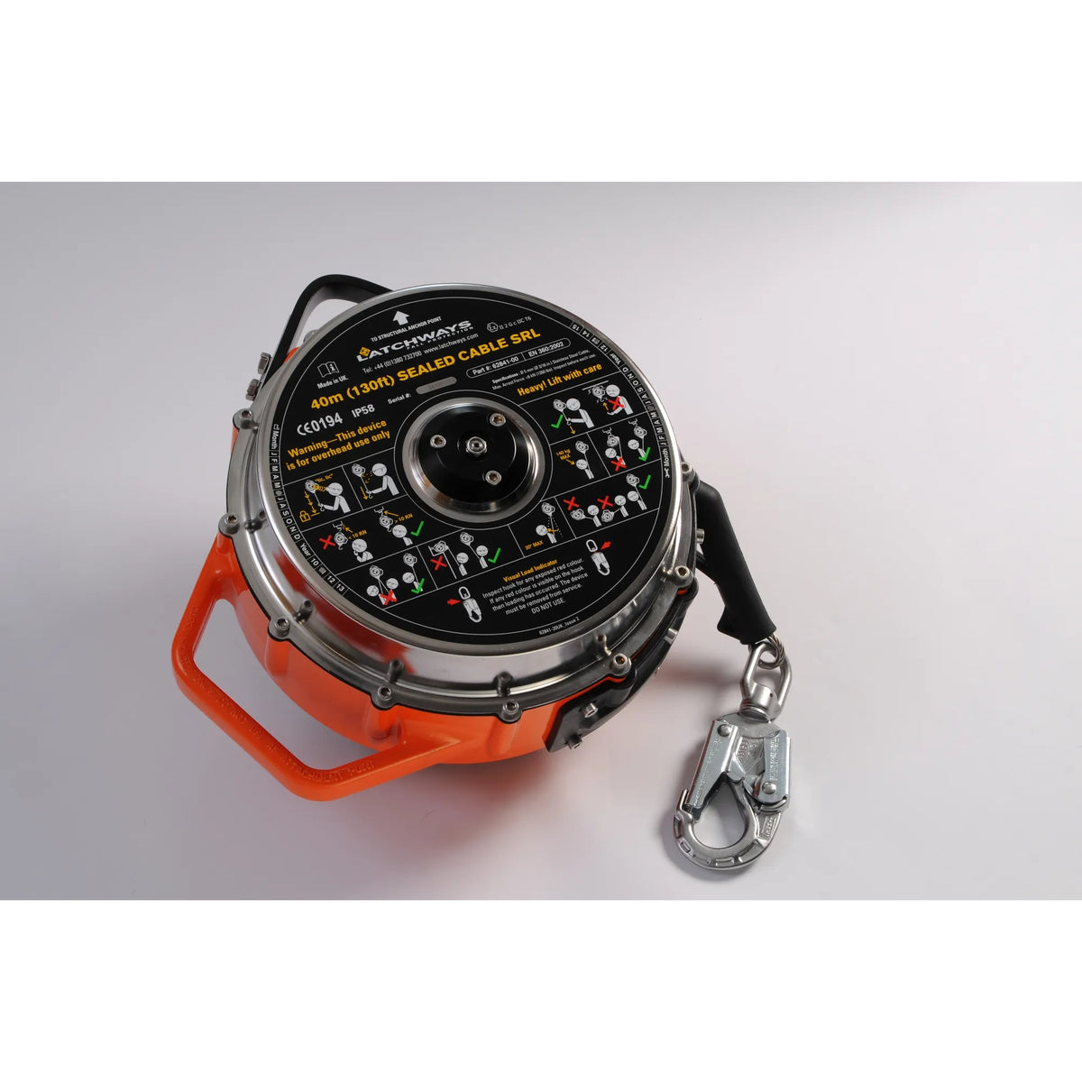 MSA Latchways Sealed SRL valstopblok met rvs-kabel 40 m