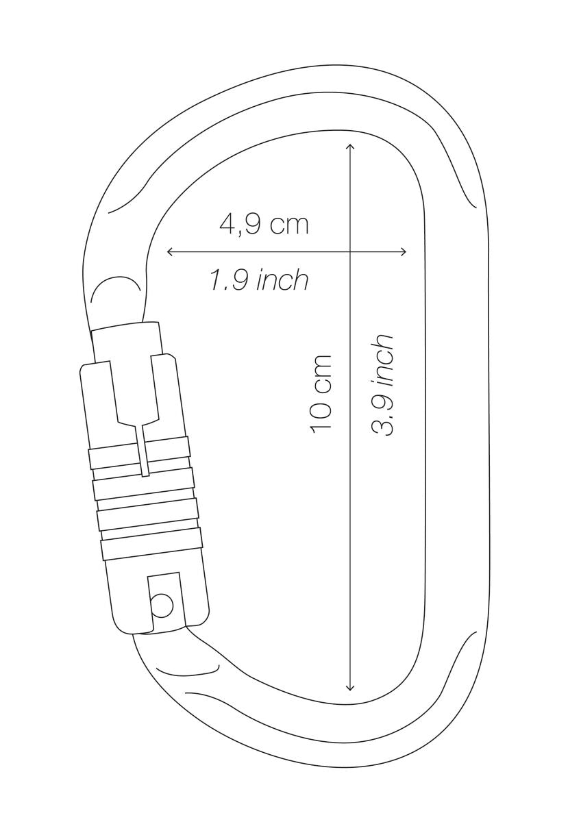 Petzl VULCAN stalen karabiner met grote opening