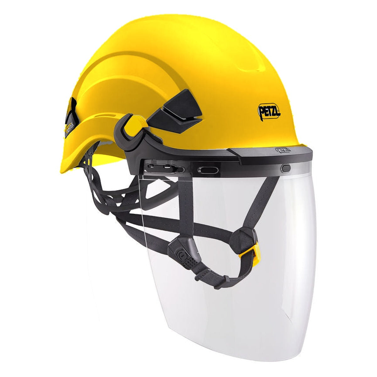 Petzl VERTEX geel met VIZEN gelaatsscherm