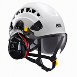 Petzl VERTEX VENT wit met VIZIR SHADOW vizier en 3M Peltor Optime III gehoorkap